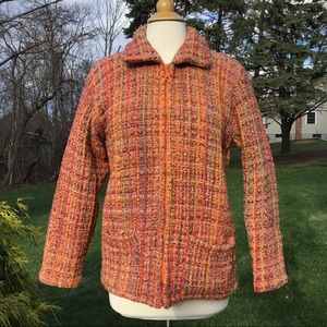 Invisible World Hand Knit Wool Sweater Jacket